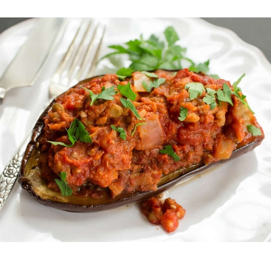 Вкусные баклажаны с чечевицей для Рождественского поста